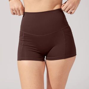 Popflex Supersculpt Booty Shorts with Pockets- Color French Roast Size small